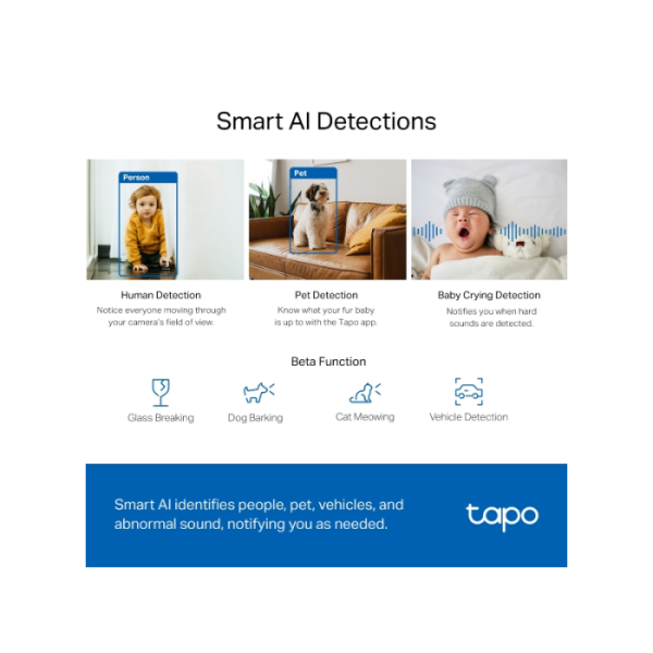 TP-LINK Tapo C220 2k 4MP QHD WiFi Pan/Tilt varnostna kamera - slika 3